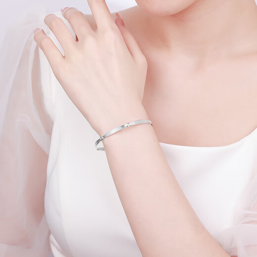 Chinese jewelry PT950 step by step lotus platinum lotus Kaifuya women's bracelet as a birthday gift for girlfriend and wife 54# about 21g