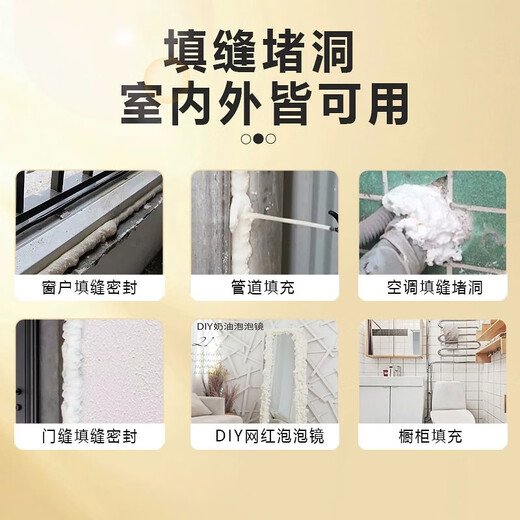 速得发泡胶填缝剂聚氨酯发泡剂门窗密封空调填充防水堵洞膨胀剂泡沫胶 【3瓶更划算】烁得698通用型3瓶