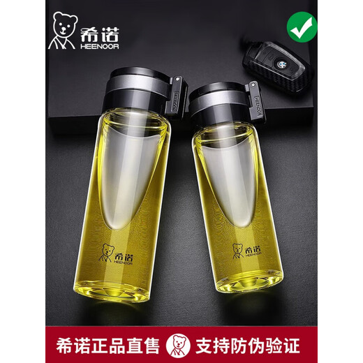 Copa de vidrio de Heenoor en espesas a alta temperatura resistente a la temperatura y mujer Copa de agua de una sola capa con filtro para la escuela portátil CUPA DE TEA DE TEA SUMER