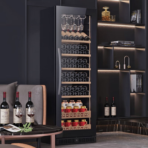 Bai Kailun red wine cabinet, first-class energy efficiency, constant temperature wine cabinet, zero-embedded home commercial living room display cabinet, wine preservation refrigerator, dual temperature air-cooled frost-free tea beverage, white wine and foreign wine, single temperature zone, full display of red wine, 48 bottles, intelligent anti-fog door