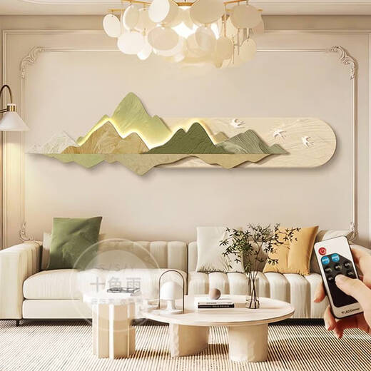 
Pupan Middle-aged living room decorative paintings Retro sofa background wall hanging paintings with backrest wall lamp paintings A-back with backrest 12033c texture cloth pattern surface is not reflective without frame