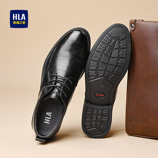 Heilan House HLA Leather Shoes Men's Business Casual Autumn and Winter Derby Formal Shoes Men's H135/H171 Black 45
