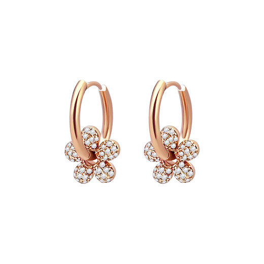 Yichan Bailu's same style full diamond flower earrings for women 2025 new popular earrings exquisite temperament high-end ear buckle earrings Bailu's same style full diamond flower earrings