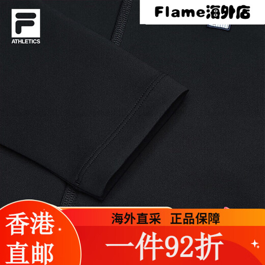 斐乐（FILA）FILA 官方女士针织连帽外套2025春新款基础简约网球 暗流黑-BK S160/80A 均码