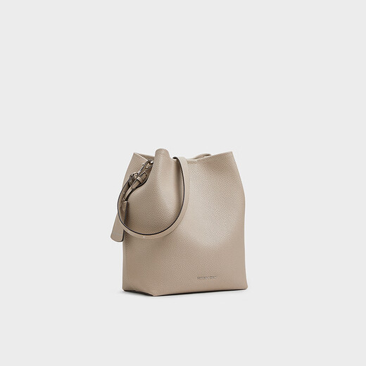 CHARLES&KEITH25夏季新品荔枝纹单肩斜挎子母水桶包七夕礼物CK2-10151504 Taupe灰褐色 M