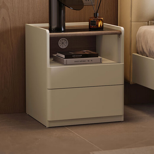 Lin's Home Italian Minimalist Home Bedroom Bedside Table Small Bedside Storage Cabinet 2025 New Lin's Wood Industry