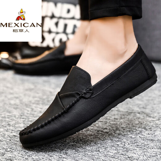 Scarecrow (MEXICAN) men's beanie shoes Korean business work casual leather shoes breathable versatile non-slip one-foot men's shoes 2024 spring
