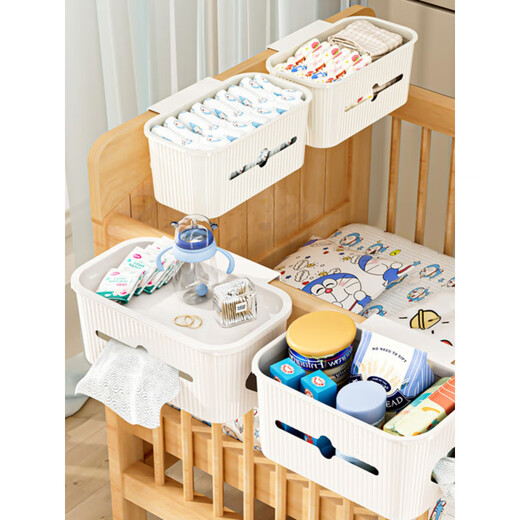Znmw Nachthänge hängende Korb Baby Krippe Nachteile Lagernwindeln Windeln Windelbeutel Windel Windel Zaun Aufbewahrungsbox Crescent White Coverless Modell [mit Papierschublade + Kabeleinfügungsanschluss]