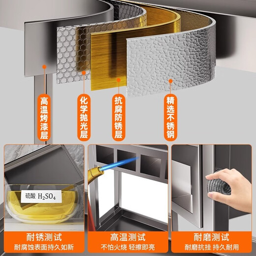 叶余新款调料置物架厨房盐调味品盒罐多功能刀架家用台面多层收纳架子 主图款 (9855人再拼)典雅黑加粗20碳钢加