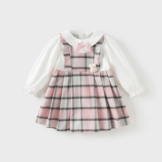 David Bella children's cotton dress girls plaid skirt baby girl western style preppy skirt