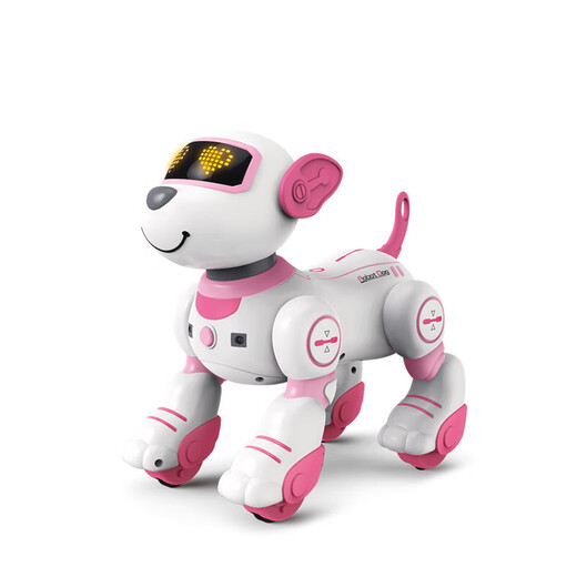 JJRC Children's Intelligent Maschinenhund Frühaufschuld Sprachkontrolle Spielzeug Jungen 1-3 Jahre Mädchen 2-4-6 Jahre Geburtstagsgeschenk-Roboterprogrammierung intelligent Follow + Touch Interaction [N1 Pink] Intelligente frühe Bildungsprogrammierung Touch Interaktion Wachstum Begleiter