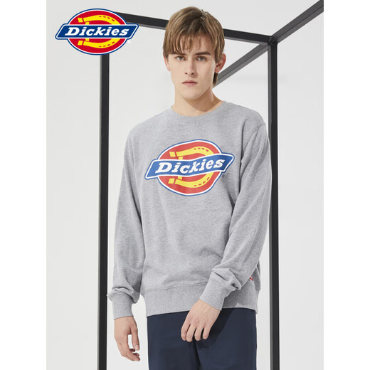 Dickies情侣全棉圆领卫衣女春夏新款男毛圈布休闲宽松上衣潮7059 黑色12596 镭射大logo-男女同款 XS