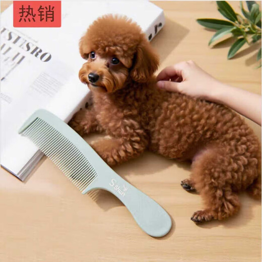 Pet life anti-static horn comb with tendon plastic comb cat and dog comb blue 1