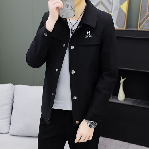 Hailan Frühlings- und Herbst-neue Jacke Herrenjahre neue Anzugjacke Herren trendy Casual Youth Jacket Herren Top 333 Khaki M 80-100jin [Jin ist 0,5 kg]