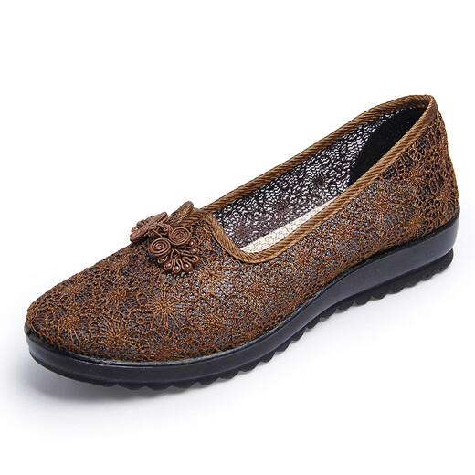 
LISM genuine old Beijing cloth shoes for women new 2025 summer breathable middle-aged and elderly grandma old mother soft sole mesh shoes 7170-59 red 35 women's style x
