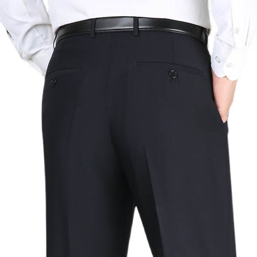 
Men's summer thin style middle-aged and elderly casual pants Daddy trousers Loose straight high waist men's suit pants Navy blue 9901 [Summer thin style] 29 [Wait circumference 2 feet 2]