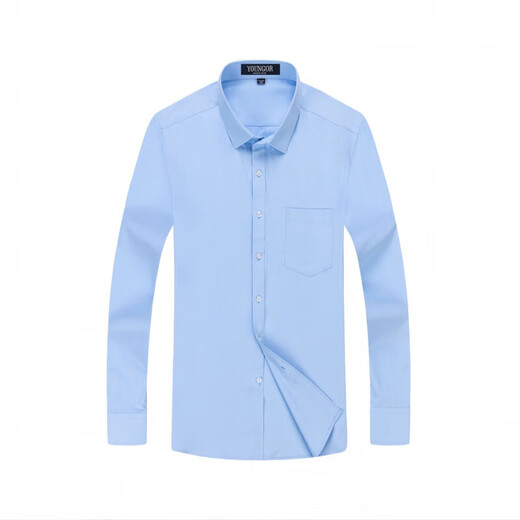 CEO Yageol Herren Langarmes Hemd Frühlings- und Herbststil Business Casual Formal Formal Pure Cotton Free Bügeln weißes Hemd 6636 Dreieck Blau 38
