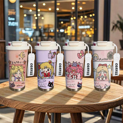 THERMOS Sailor Moon peripheral thermos cartoon 2D large capacity children 316 stainless steel water cup KFB9923