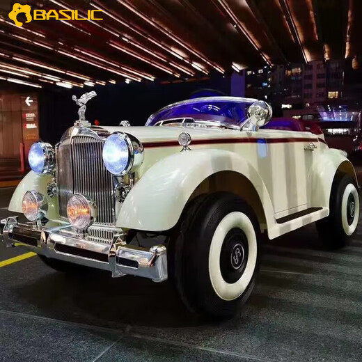 BASILIC children's electric car four-wheel stroller baby remote control swing car children's classic car toy car can sit on the stroller black