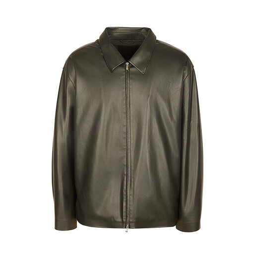 Sketch Men's 2025 Autumn New Arrival Imitation Leather Jacket H-shaped Lapel Short Fit 9P9A13190 001 Black M