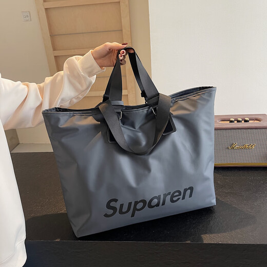 Retro -Tasche Frauen große Kapazität 2025 Neues Casual Crossbody Business Gepäckbeutel vielseitige einfache Ausflugsbeutel grau