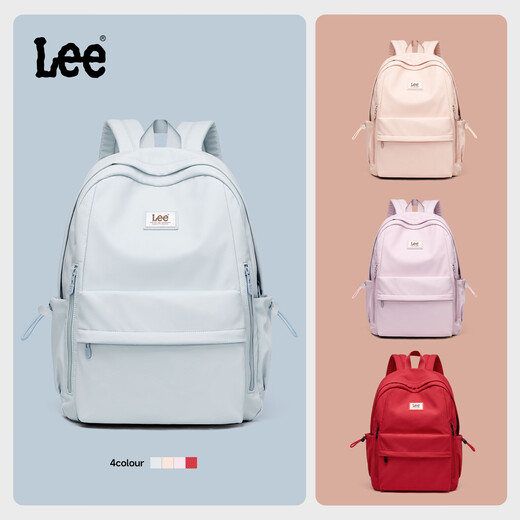 Lee schoolbag female junior high school student large capacity casual lightweight backpack college student computer bag travel backpack candy blue