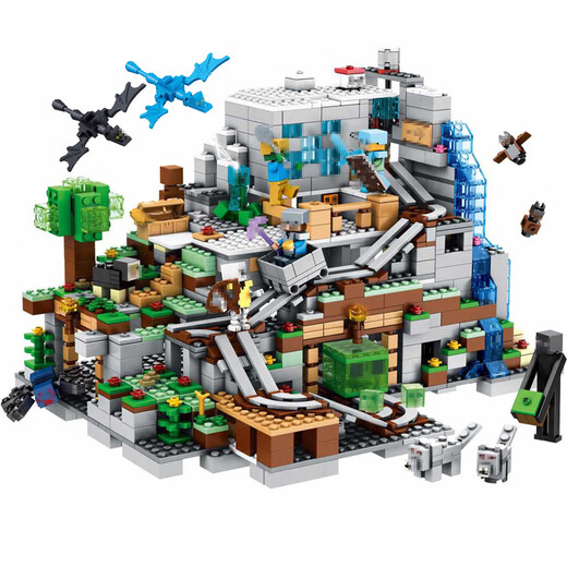 Inkxi Nouveau modèle Minecraft Series Énorme machine Cave Building Blocy Blocage Assembly Toys for Children Boys with High Difficulty [Bottle] Mine Village Tree House-3888 Points [