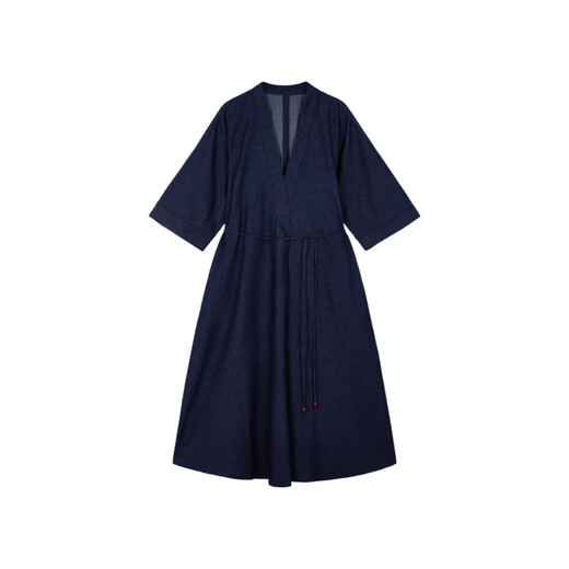 Moins 2024 Nouvelle robe à manches courtes 2O4G13820 993 Denim Deep Blue XS