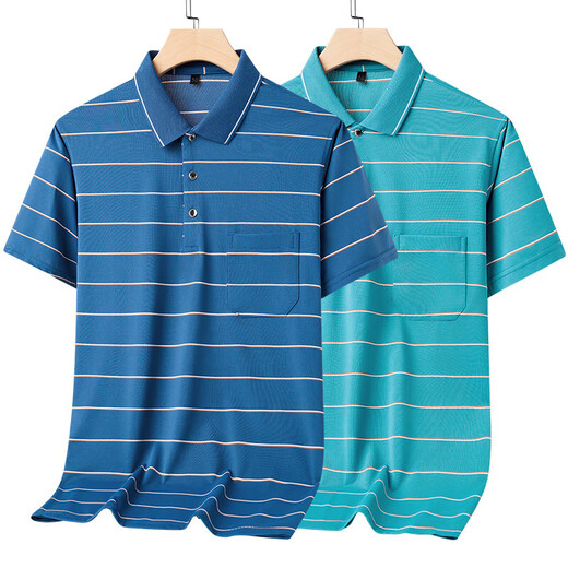 ZGA HaiLan Home (HLA) same dad short-sleeved T-shirt among men's summer clothes 2024 new 9903 white strips M 165_[115Jin[Jin equals 0.5 kg]]