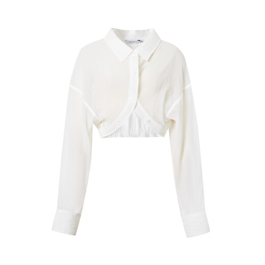 
Ainos Essi [same style in the mall] 2025 autumn new product short shell style shirt short jacket for women 40711002 white S