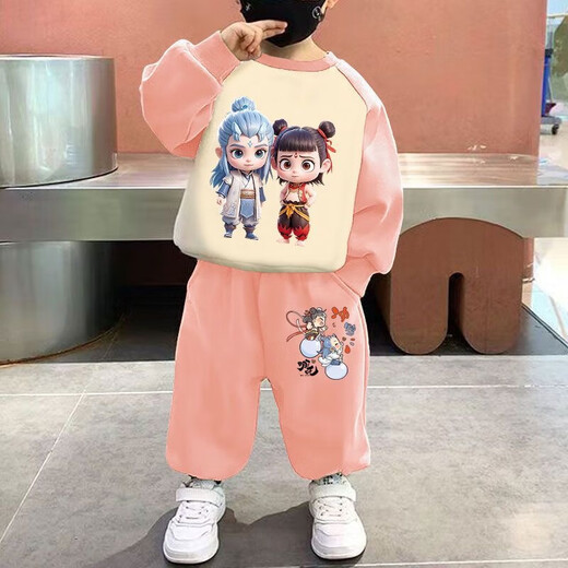 
Ultraman Nezha Devil Child's Sea Boys Set Spring and Autumn Clothes 2025 New Sweatshirt Loose Children's Girls Casual Korean Style Trend Hot Selling Green Set 140 Height 130-140cm Age 8-9 years old
