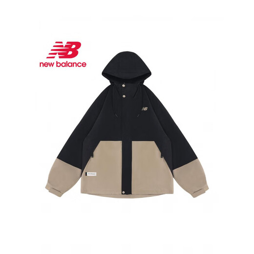 NEW BALANCENB连帽夹克男女休闲户外防风拼接外套AMJ41340/43302 AMJ51322-BK_25年新款薄绒 S