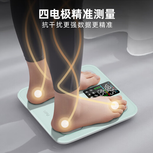 乐福（LEFU）【大彩屏】智能体脂秤 体重秤称重电子秤人体秤 减肥健身专用高精准称重 电池款 八项数据秤面显示