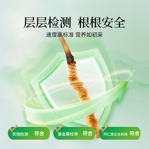 同仁堂品牌 新鲜虫草0.4-0.6克/条30条装冬虫夏草 青海源头直发包邮
