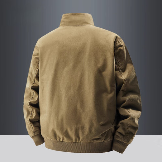 JEEP SPIRIT Jeep Reversible Jacket Men's Autumn and Winter Multi-Pocket Stand Collar Jacket Pure Cotton Work Jacket Men's Spring and Autumn Army Green Reverse Black Blue XL Recommended Weight 130-150 Jin Jin is equal to 0.5 kg