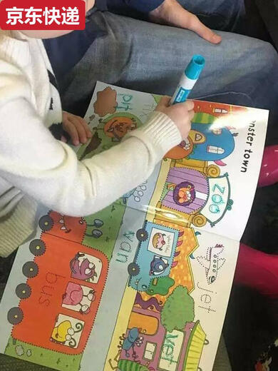 蓝彩何幼儿园控笔训练入门练字帖儿童英文字母数字描红本练习4岁3宝宝 女孩款16册-无彩盒-随机