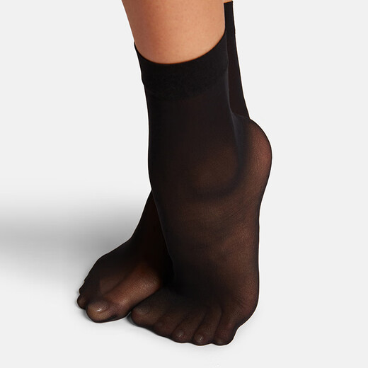 Wolford Individual10D Thin Transparent Comfortable Formal Women's Short Stockings 41260 7005_Black S (36-38)