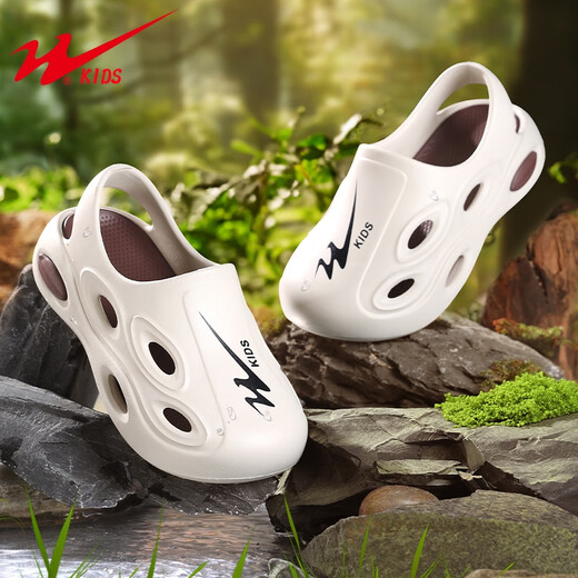 Double Star Children's Cave Shoes Boys Slippers 2025 Summer New Boy Sandals Anti-Slip Soft Sole Outdoor Bag-toe Beach Shoes Glimmer Green 30 -31 Sizes, Inner Length About 20.5cm