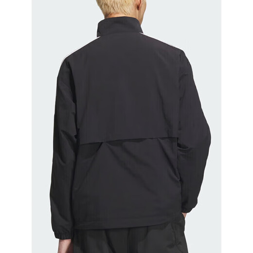 
Adidas jacket men's 2025 spring new fitness training sportswear stand collar windproof casual woven jacket top KC3892 black/white 2XL