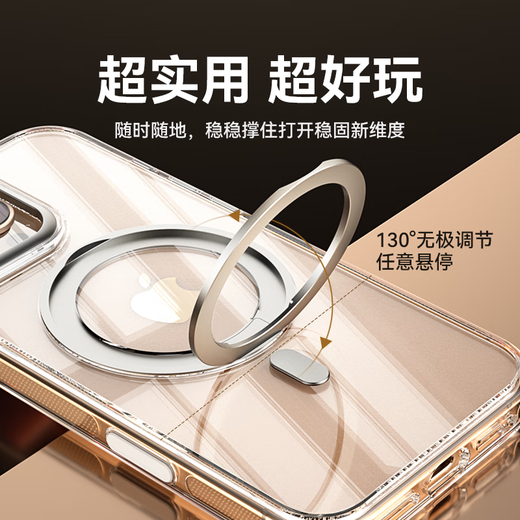 Suoying [boutons de la caméra AI | Bracket rotatif] Applicable à Apple iPhone 16 Promax Case Pleft Magsafe transparent transparent complet