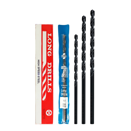 Su's SUS straight handle extended twist drill bit imported straight long drill deep hole drill bit 1-13mm100 200L Su's drill bit 8.0*200L