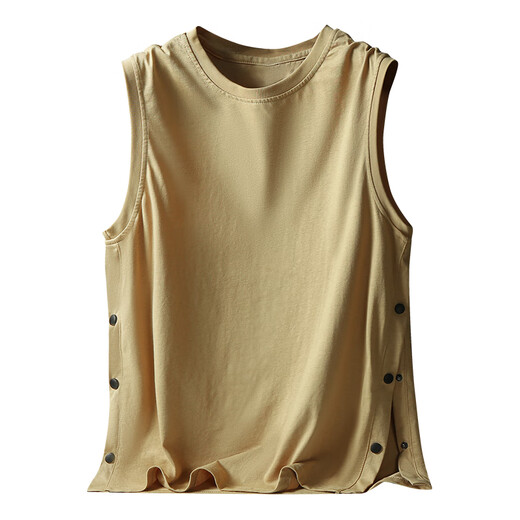 
NASAWASSUP official genuine breasted sleeveless vest men's summer ins trendy brand pure cotton casual sports fitness vest short-sleeved T-shirt dark gray [co-branded authentic] gift bag 2XL recommended [145-160Jin [Jin equals 0.5 kg]]