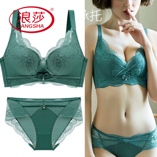 浪莎（LangSha）黛安新款都市本命年红色性感内衣无钢圈小胸聚拢收副乳文胸套装芬 中国红单件 75C 34 薄款