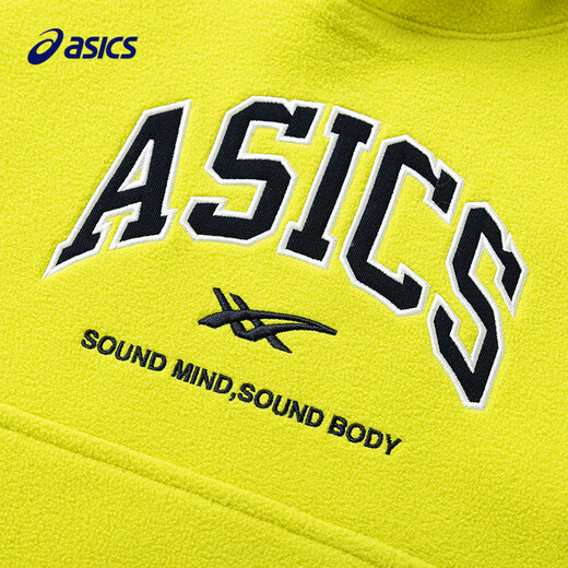 ASICS children's clothing 25 years new polar fleece hooded sweatshirt soft, comfortable, warm and loose long-sleeved