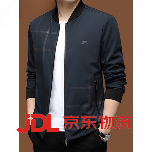 法莱阿玛尼;FALAMONE2025新款品牌高端夹克男商务休闲春季茄克衫春装外套 蓝色9911立领-春秋款 XL 180建议140-160斤穿