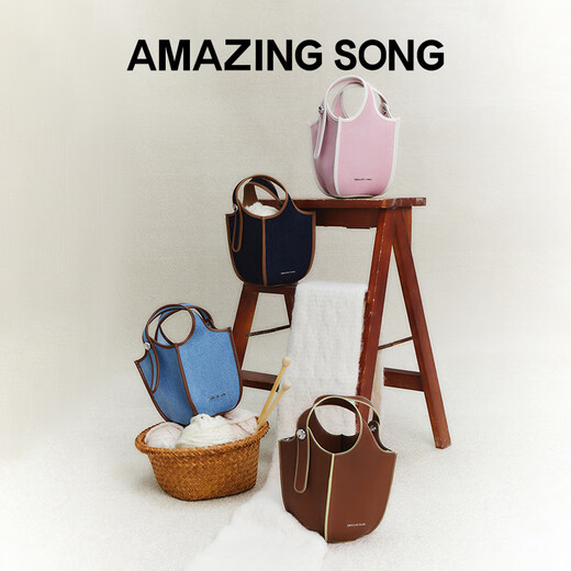 Erstaunlicher Song YiSong Obstkorb Neuer Eimerbeutel Denim Gemüsekorb Hand-In Crossbody Bag Women Denim Blue_spot