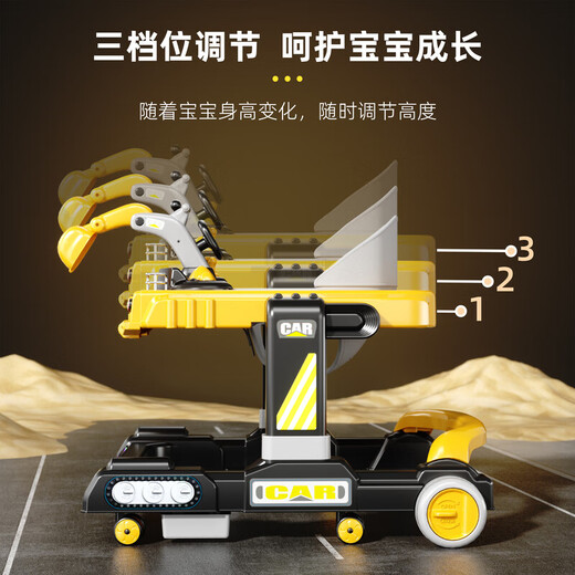 霍约斯德国2025新款婴儿学步车防o型腿宝宝6到18个月多功能可折叠儿童助 活力黄-标准款【餐盘+音乐盒+灯带】【升级车身坐兜