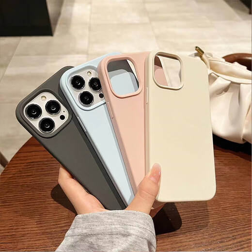 Flash Came for Apple 16/14 promax liquid silicone mobile phone case full-inclusive protective case 16plus simple style anti-fall and non-slip men and women 13 hard shell iPhone15ProMax antique white [liquid silicone] with label iPhone13