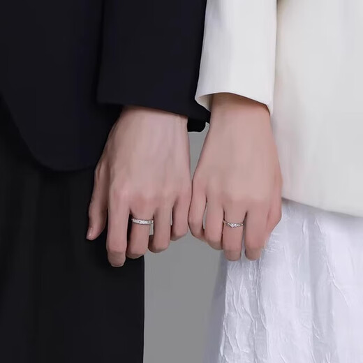 AIF Polaris sterling silver couple ring A pair of male and female couple rings Zhong Jiujiu high-end birthday gift for girlfriend Polaris couple ring Qicang straight hair