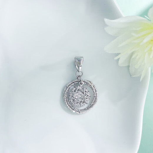 Laofu gold platinum pendant pt950 winding Möbius ring platinum necklace girl's birthday Chinese Valentine's Day gift for girlfriend and wife, about 2.05g